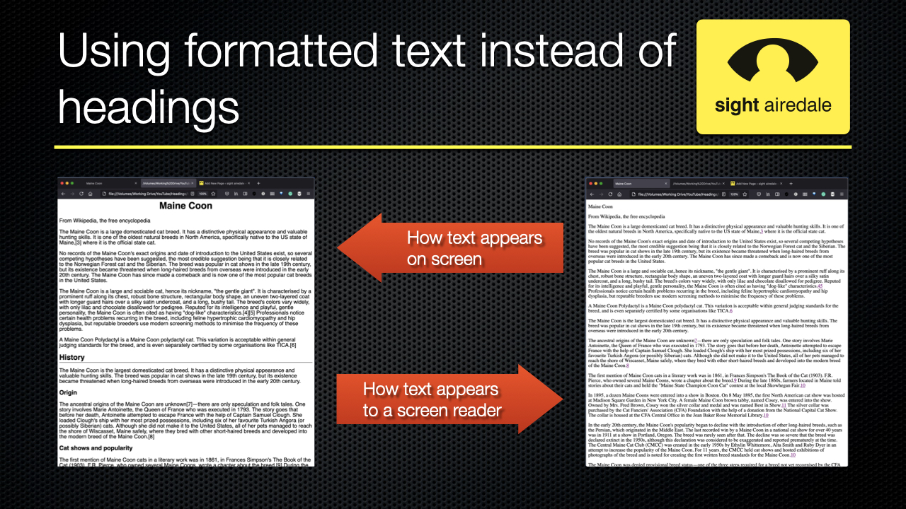 Why HTML Headings are important for accessibility